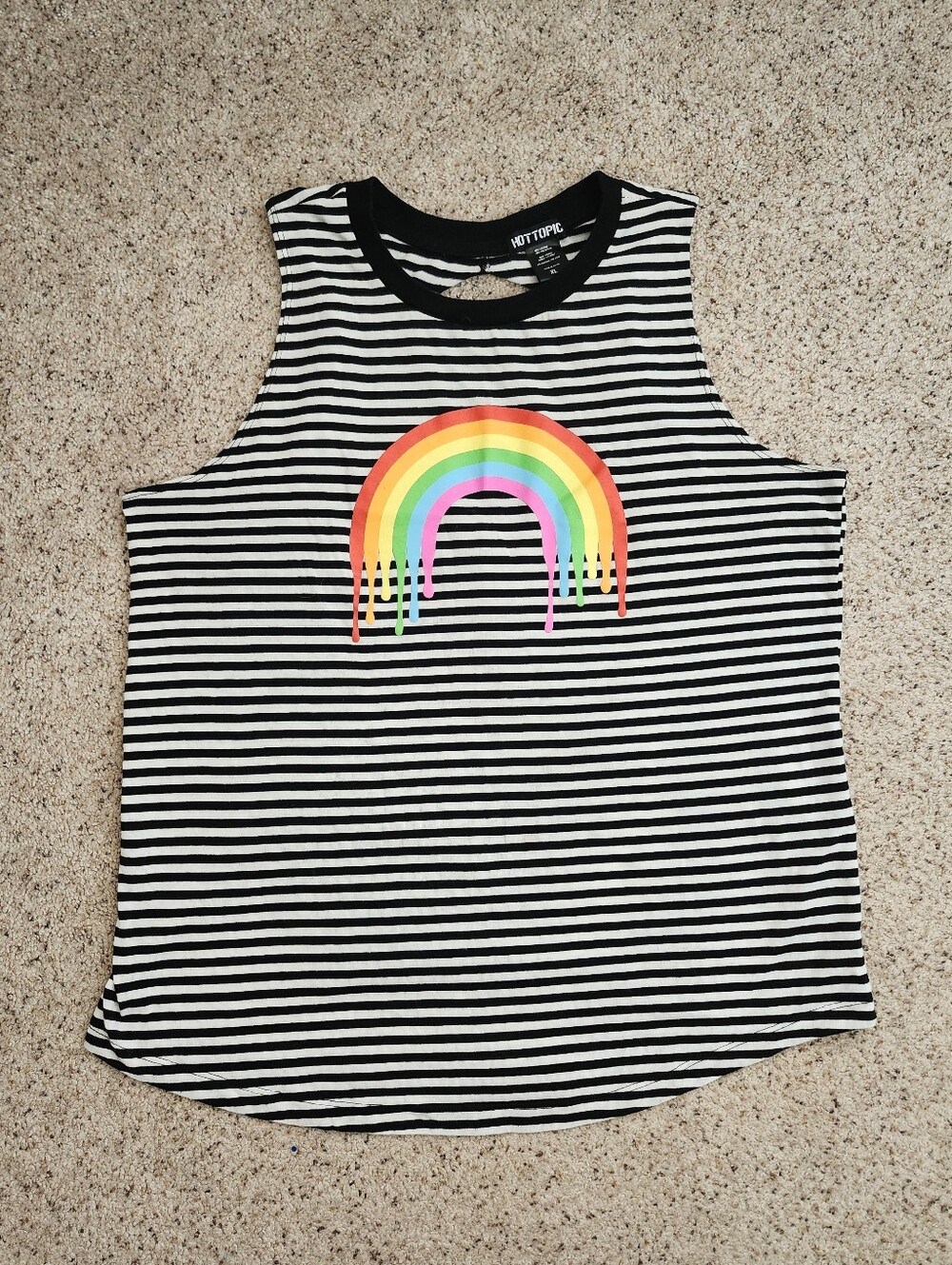 Hot Topic Rainbow And Striped Tank Top